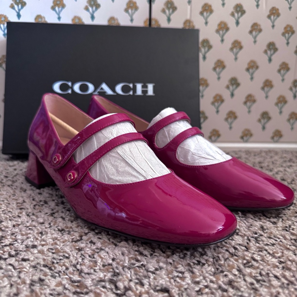 Coach Angelica Red Patent Leather Mary Jane Shoes